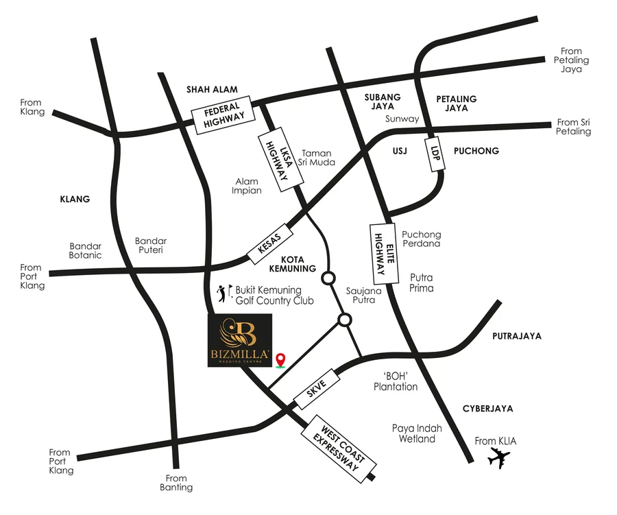 Peta lokasi Grand Ballroom, Eco Sanctuary, Bdr. Saujana Putra / Kota Kemuning