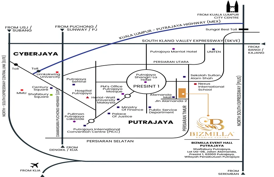 Peta lokasi Event Hall, Putrajaya