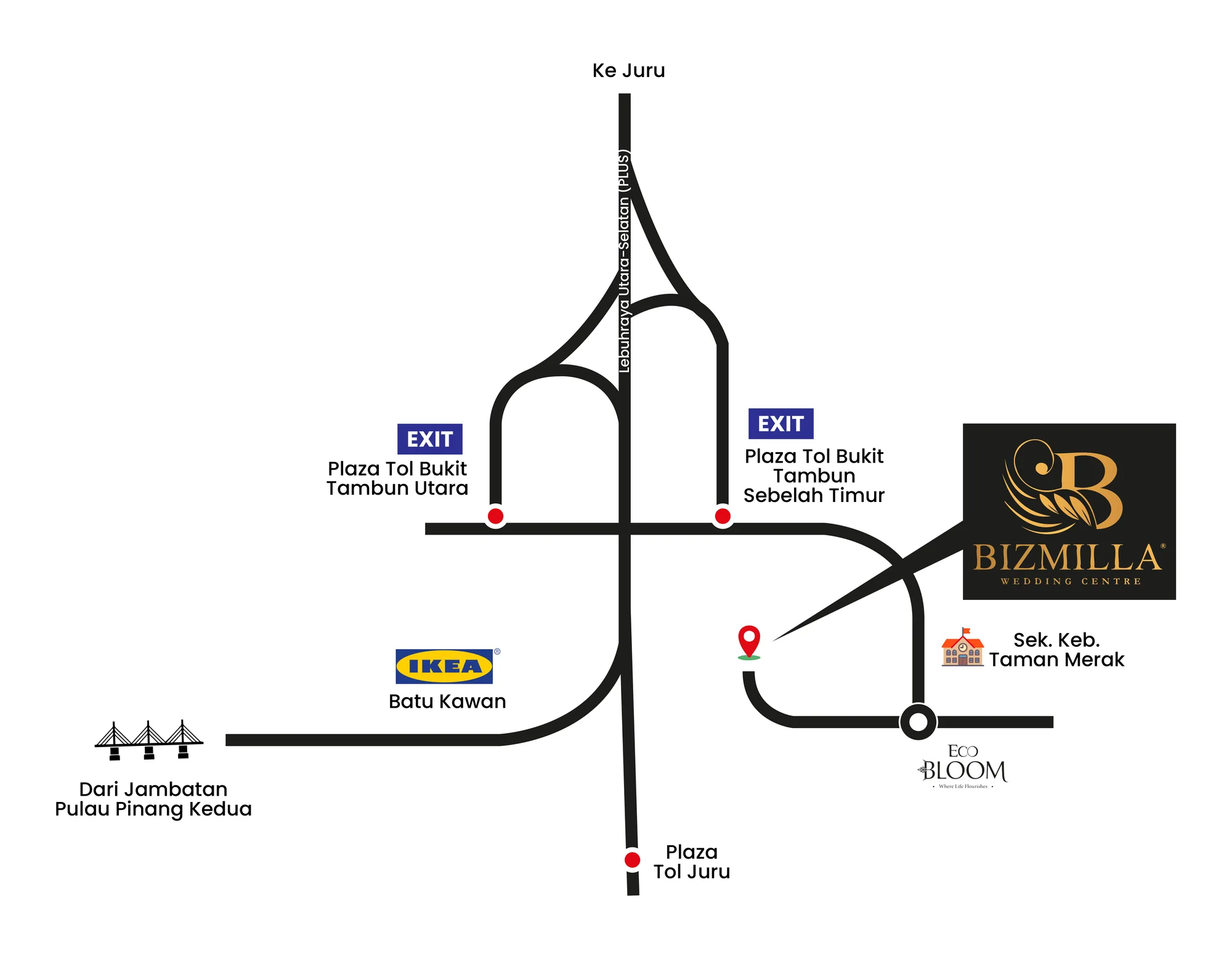 Peta lokasi Bizmilla @ Simpang Ampat, Simpang Ampat, Seberang Prai